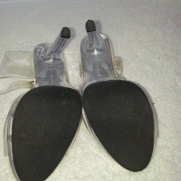 Cute Clear Low Platform Dancer High Heels Used Fabulicious - Picture 8 of 8